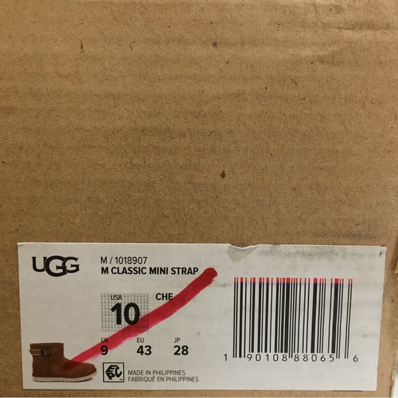 UGG Classic Mini Strap Men’s Boots -Chestnut Suede -Men’s US 10 -NEW - Picture 6 of 9